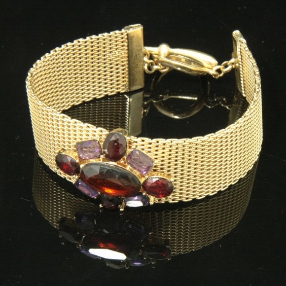 Monet Jewelry - Monet Mesh Cuff Bracelet with Rhinestones